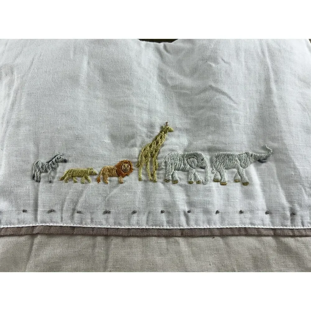Jacadi Paris Sleep Sack Linen Cotton One Size (0-6 Months) Beige Embroidered